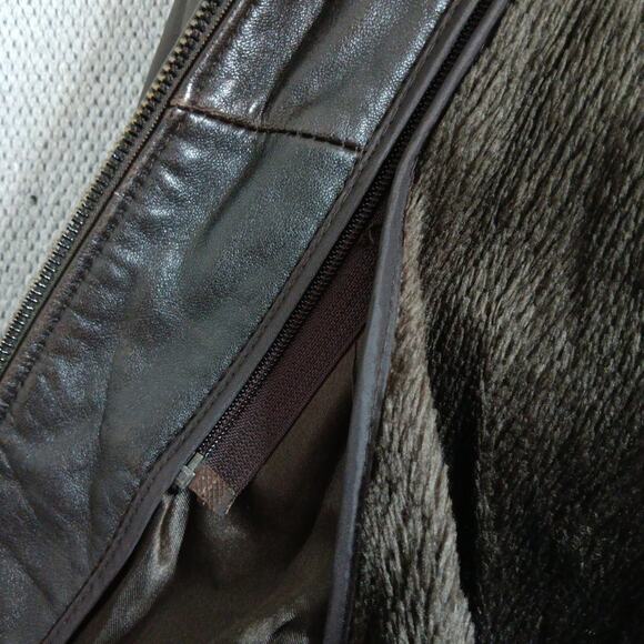 James & John ITALY Vintage Leather Jacket Womens Medium Euro4X Saddle Brown Boho - Picture 16 of 16